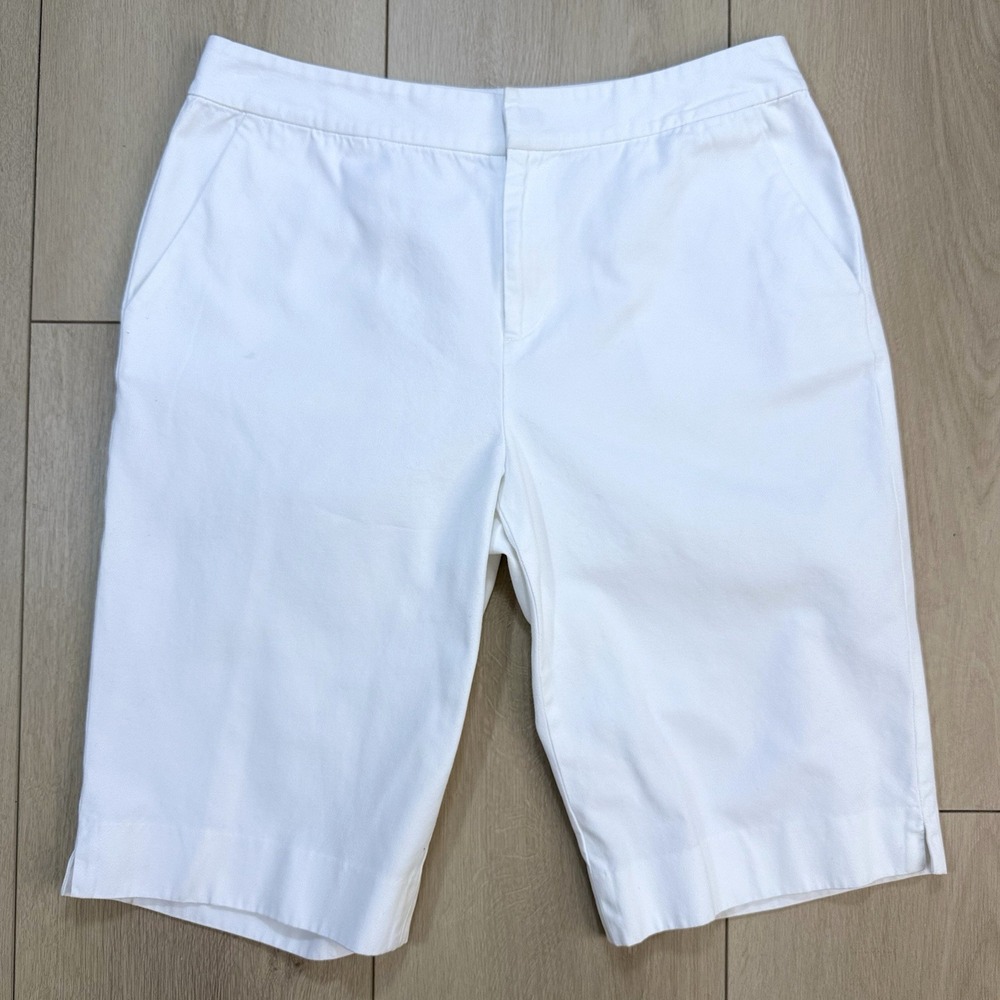 Lauren‎ Ralph Lauren Women's Size 8 White Bermuda Shorts Cotton Stretch Dressy